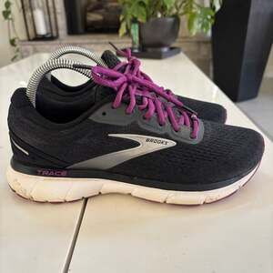 Brooks Trace Women's Neutral Running Shoes Ebony Black Wood Violet Size 8